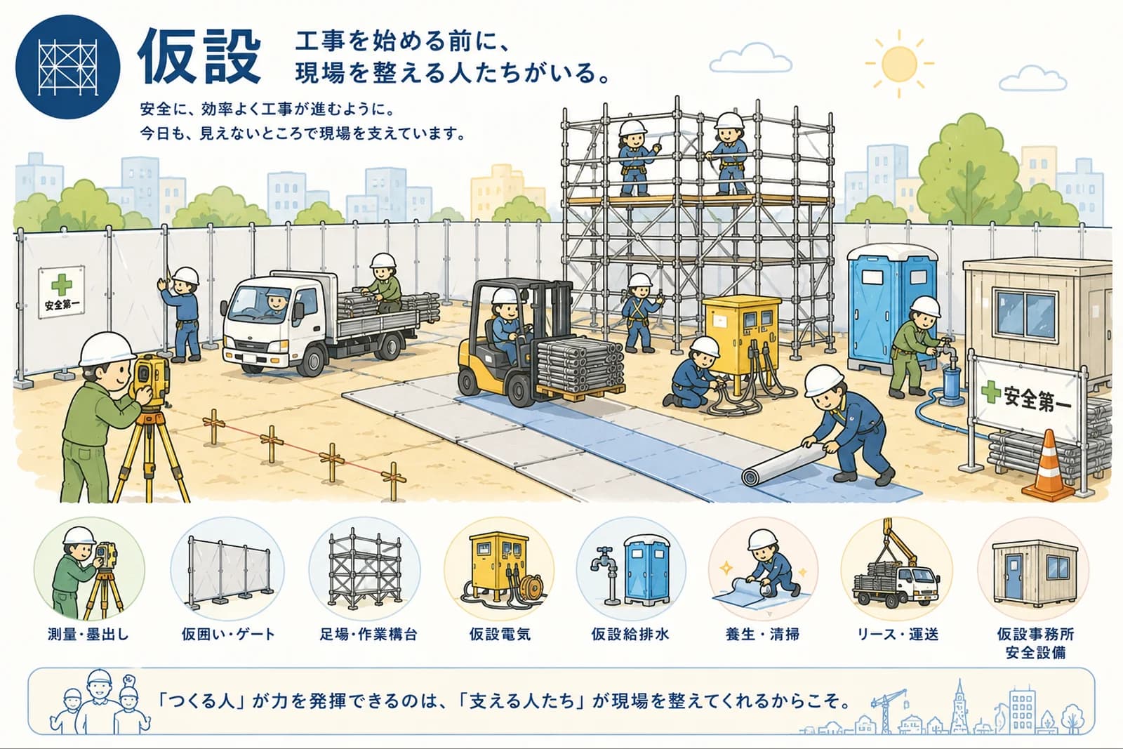 仮設に関わる人たちの職種マップ